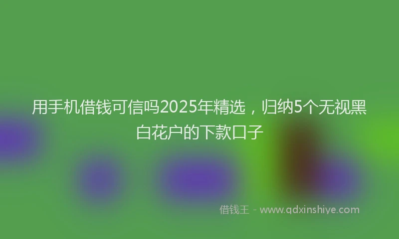 用手机借钱可信吗2025年精选，归纳5个无视黑白花户的下款口子
