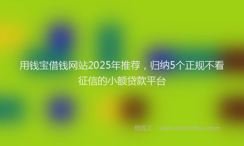 用钱宝借钱网站2025年推荐，归纳5个正规不看征信的小额贷款平台