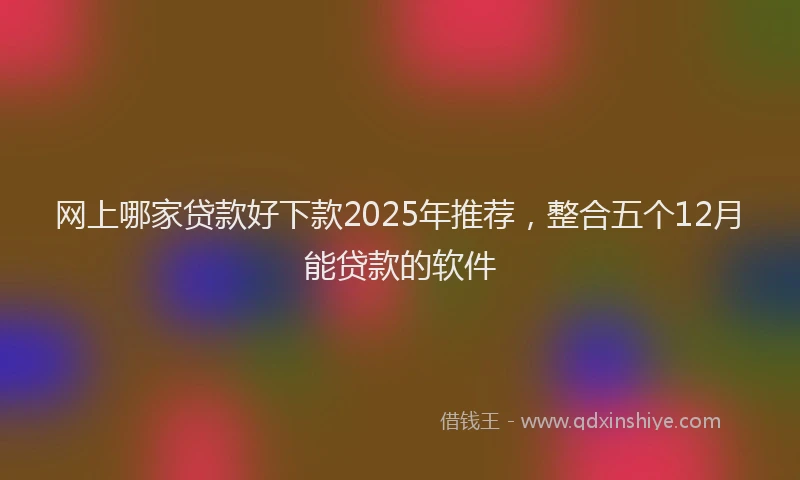 网上哪家贷款好下款2025年推荐，整合五个12月能贷款的软件