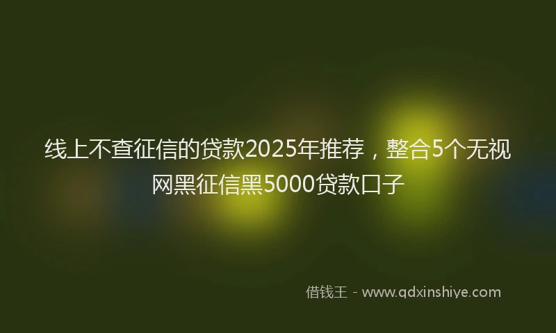 线上不查征信的贷款2025年推荐，整合5个无视网黑征信黑5000贷款口子