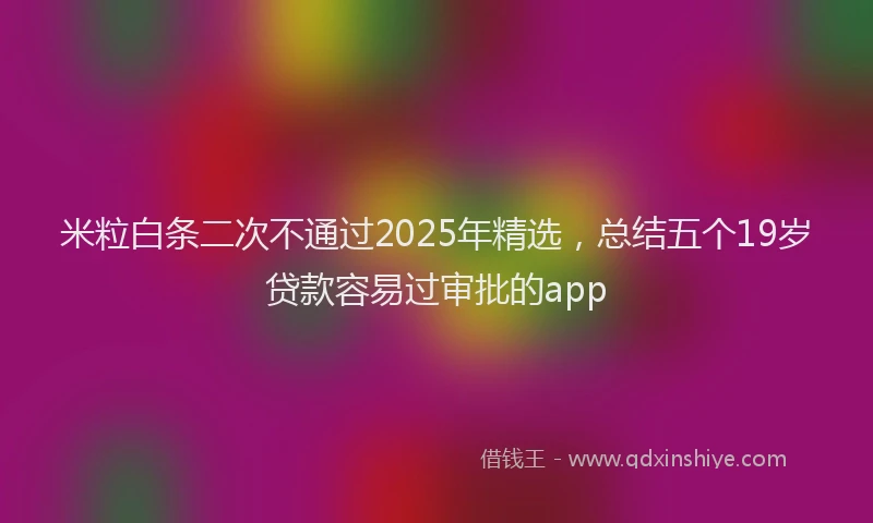 米粒白条二次不通过2025年精选，总结五个19岁贷款容易过审批的app