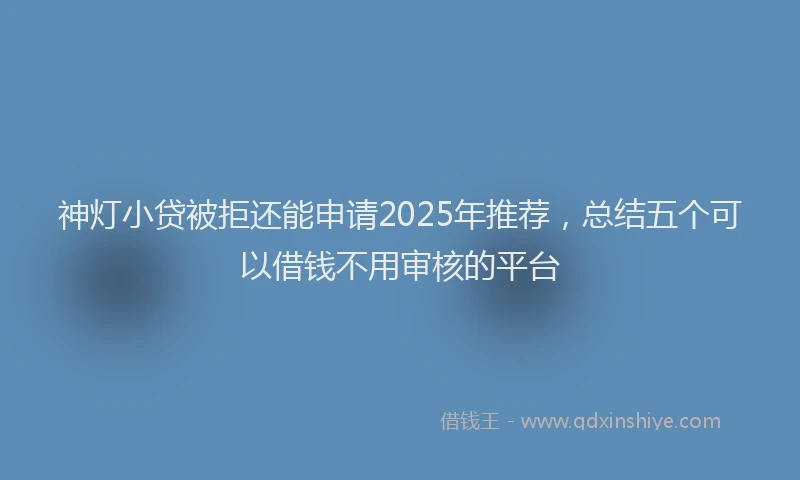 神灯小贷被拒还能申请2025年推荐，总结五个可以借钱不用审核的平台