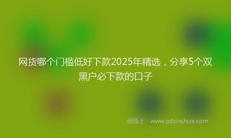 网货哪个门槛低好下款2025年精选，分享5个双黑户必下款的口子