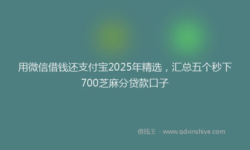 用微信借钱还支付宝2025年精选，汇总五个秒下700芝麻分贷款口子