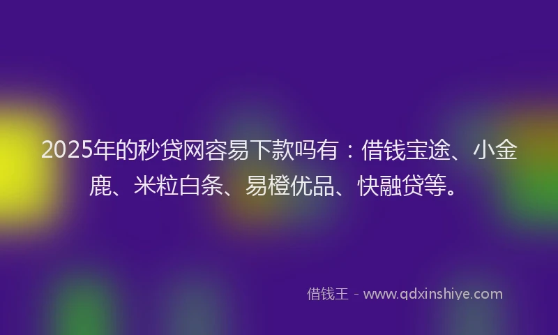 2025年的秒贷网容易下款吗有：借钱宝途、小金鹿、米粒白条、易橙优品、快融贷等。