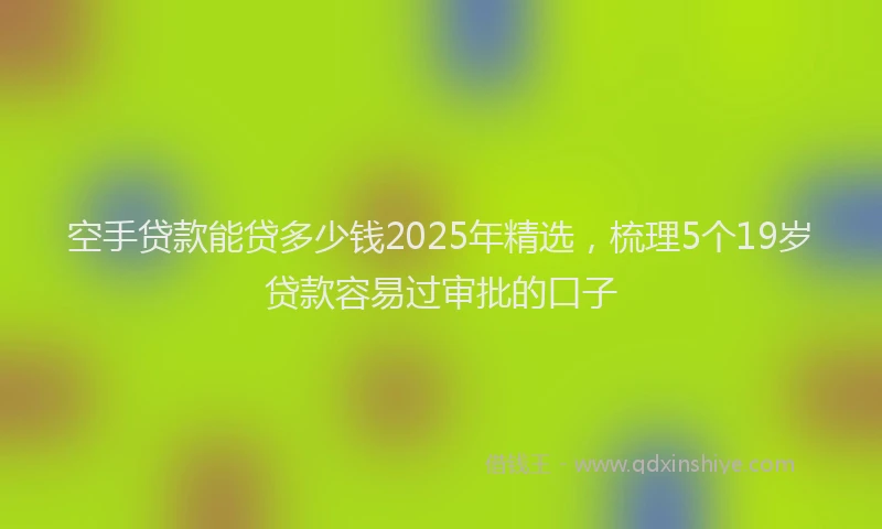 空手贷款能贷多少钱2025年精选，梳理5个19岁贷款容易过审批的口子