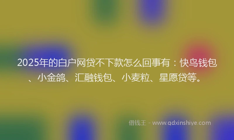 2025年的白户网贷不下款怎么回事有：快鸟钱包、小金鸽、汇融钱包、小麦粒、星愿贷等。