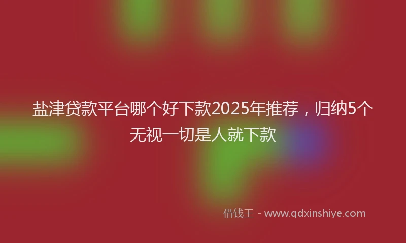 盐津贷款平台哪个好下款2025年推荐，归纳5个无视一切是人就下款