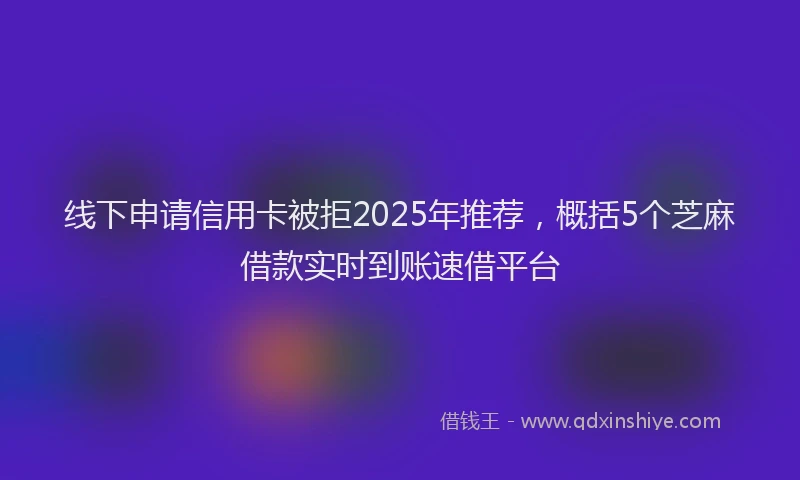 线下申请信用卡被拒2025年推荐，概括5个芝麻借款实时到账速借平台