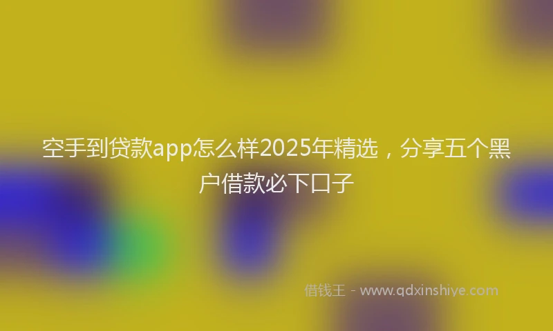 空手到贷款app怎么样2025年精选，分享五个黑户借款必下口子
