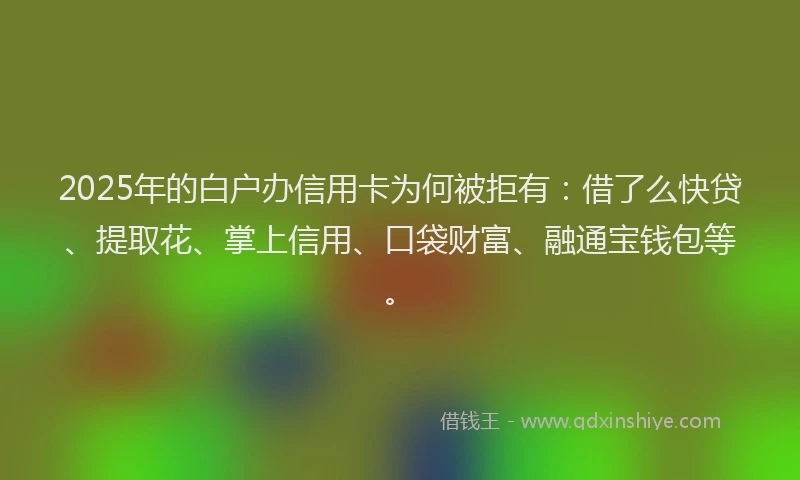2025年的白户办信用卡为何被拒有：借了么快贷、提取花、掌上信用、口袋财富、融通宝钱包等。