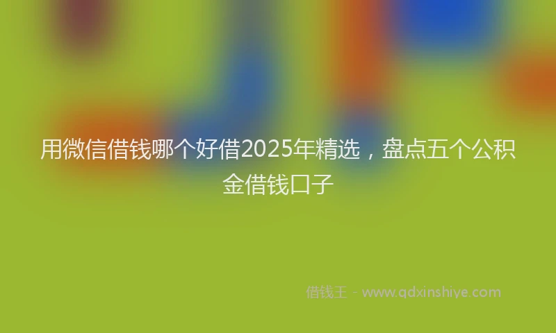 用微信借钱哪个好借2025年精选，盘点五个公积金借钱口子