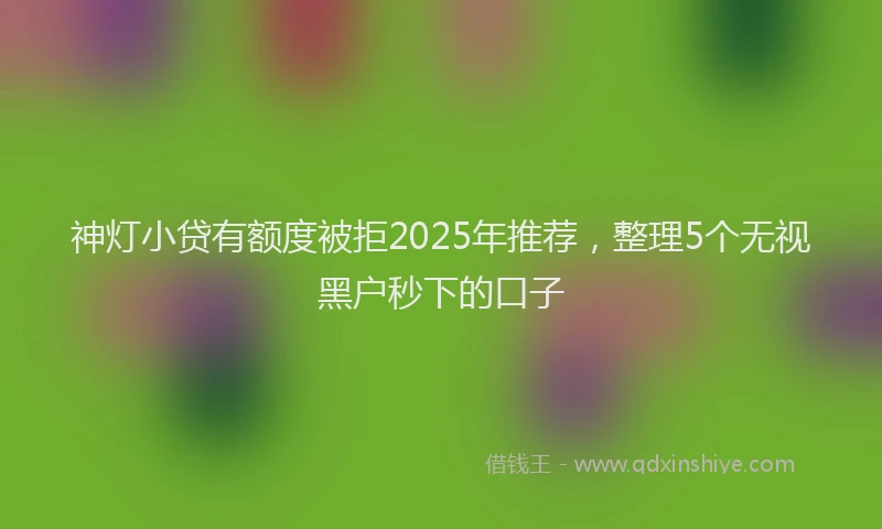 神灯小贷有额度被拒2025年推荐，整理5个无视黑户秒下的口子