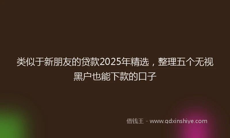 类似于新朋友的贷款2025年精选，整理五个无视黑户也能下款的口子