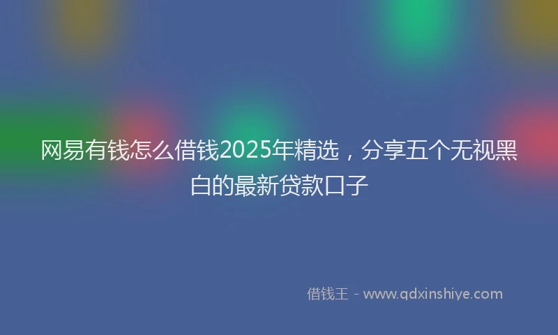 网易有钱怎么借钱2025年精选，分享五个无视黑白的最新贷款口子