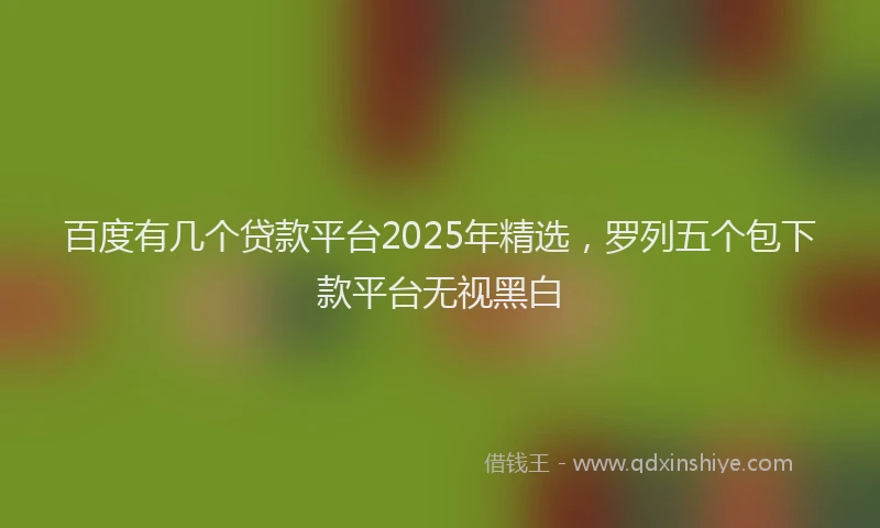 百度有几个贷款平台2025年精选，罗列五个包下款平台无视黑白