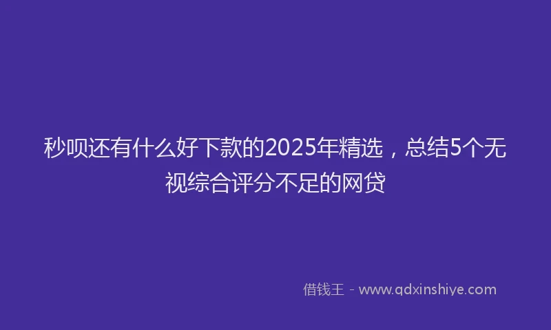 秒呗还有什么好下款的2025年精选，总结5个无视综合评分不足的网贷