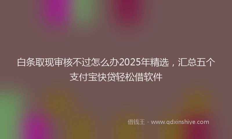 白条取现审核不过怎么办2025年精选，汇总五个支付宝快贷轻松借软件