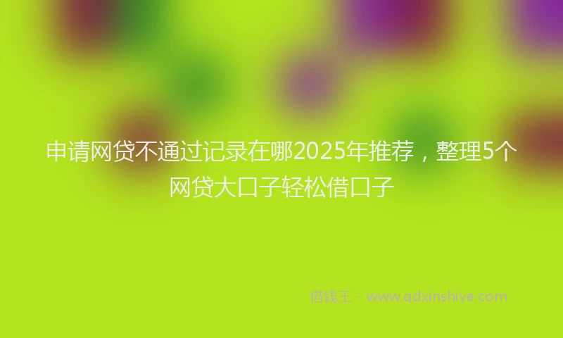 申请网贷不通过记录在哪2025年推荐，整理5个网贷大口子轻松借口子