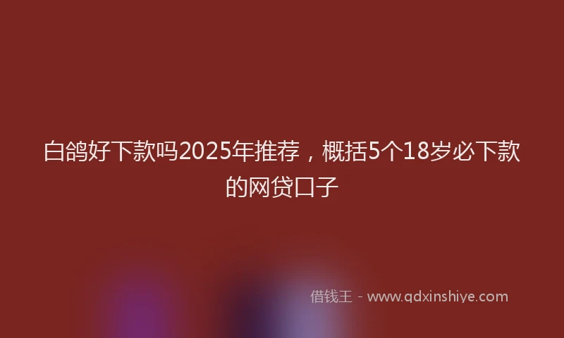 白鸽好下款吗2025年推荐，概括5个18岁必下款的网贷口子