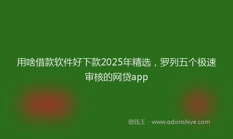 用啥借款软件好下款2025年精选，罗列五个极速审核的网贷app