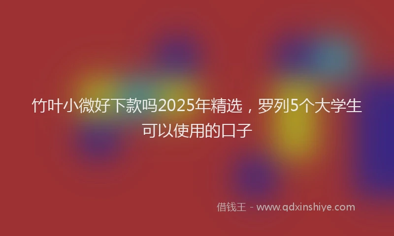 竹叶小微好下款吗2025年精选，罗列5个大学生可以使用的口子