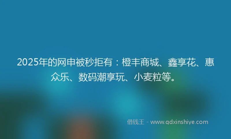 2025年的网申被秒拒有：橙丰商城、鑫享花、惠众乐、数码潮享玩、小麦粒等。
