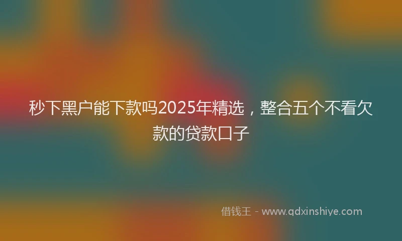 秒下黑户能下款吗2025年精选，整合五个不看欠款的贷款口子