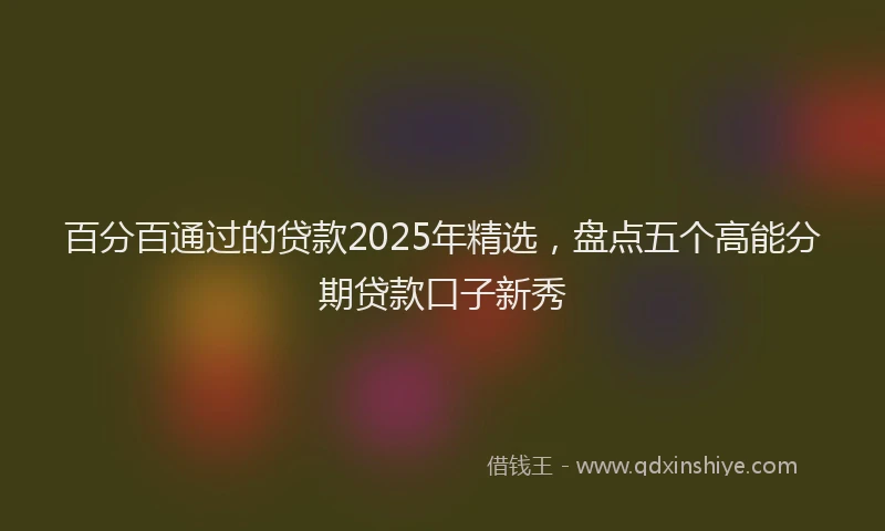 百分百通过的贷款2025年精选，盘点五个高能分期贷款口子新秀
