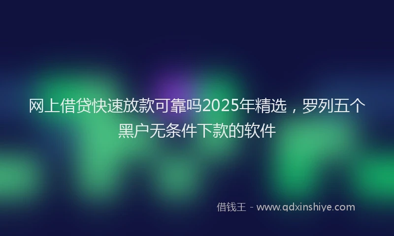 网上借贷快速放款可靠吗2025年精选，罗列五个黑户无条件下款的软件