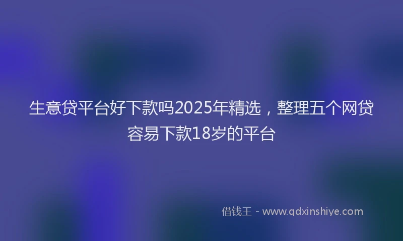 生意贷平台好下款吗2025年精选，整理五个网贷容易下款18岁的平台
