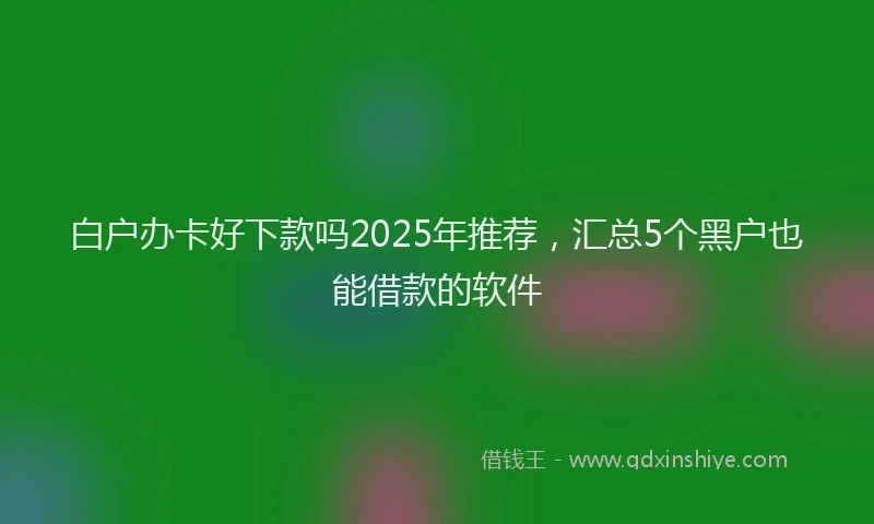 白户办卡好下款吗2025年推荐，汇总5个黑户也能借款的软件