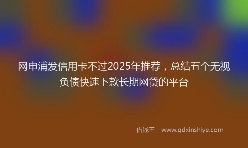 网申浦发信用卡不过2025年推荐，总结五个无视负债快速下款长期网贷的平台
