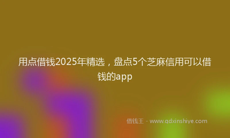 用点借钱2025年精选，盘点5个芝麻信用可以借钱的app