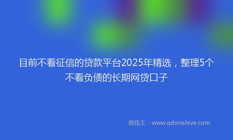 目前不看征信的贷款平台2025年精选，整理5个不看负债的长期网贷口子