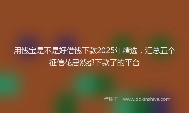 用钱宝是不是好借钱下款2025年精选，汇总五个征信花居然都下款了的平台