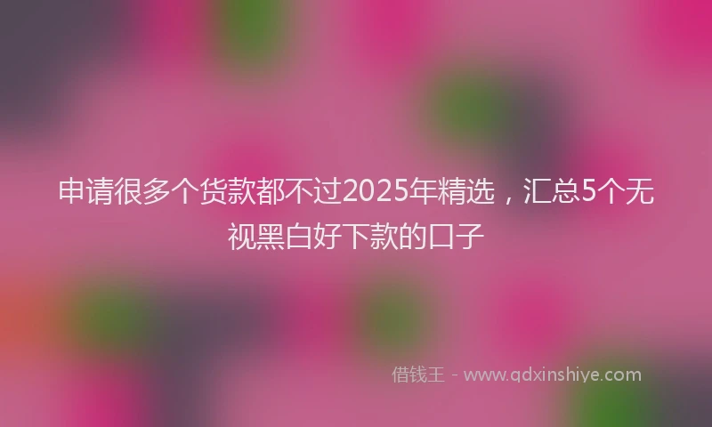 申请很多个货款都不过2025年精选，汇总5个无视黑白好下款的口子