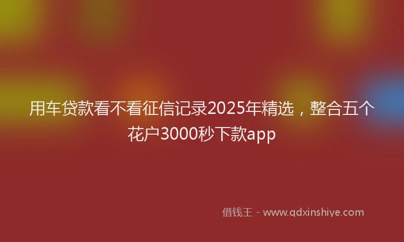 用车贷款看不看征信记录2025年精选，整合五个花户3000秒下款app