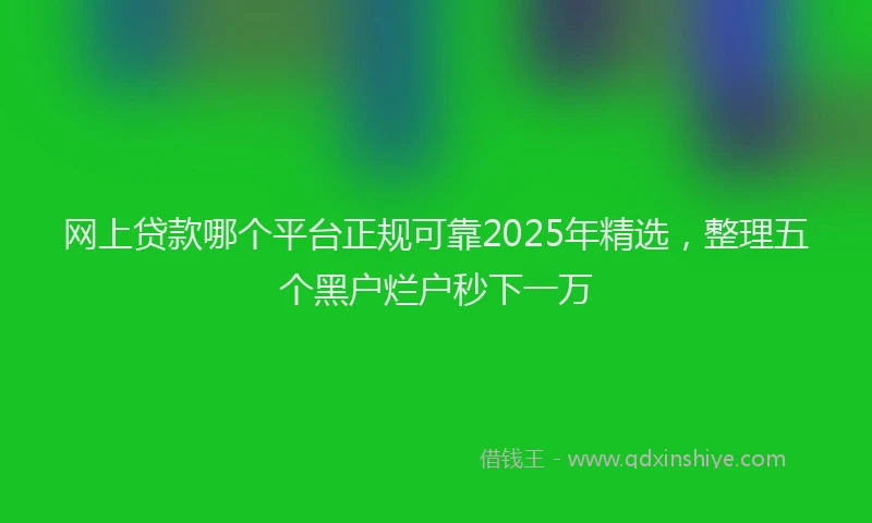 网上贷款哪个平台正规可靠2025年精选，整理五个黑户烂户秒下一万