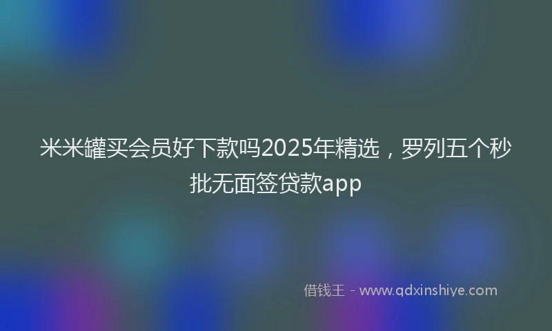 米米罐买会员好下款吗2025年精选，罗列五个秒批无面签贷款app