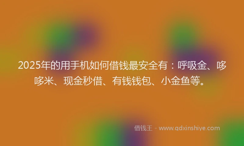 2025年的用手机如何借钱最安全有：呼吸金、哆哆米、现金秒借、有钱钱包、小金鱼等。