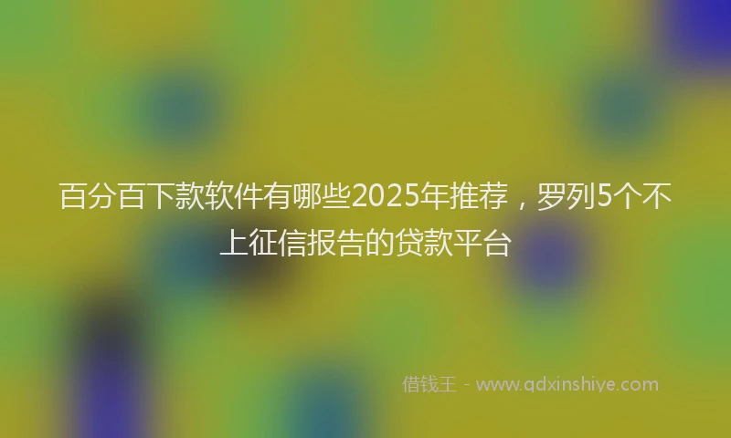百分百下款软件有哪些2025年推荐，罗列5个不上征信报告的贷款平台