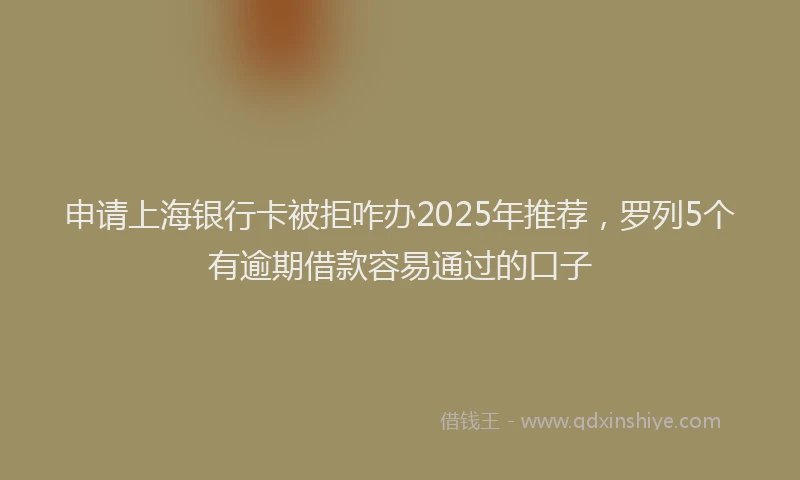 申请上海银行卡被拒咋办2025年推荐，罗列5个有逾期借款容易通过的口子