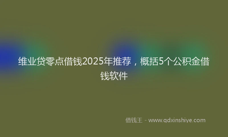 维业贷零点借钱2025年推荐，概括5个公积金借钱软件