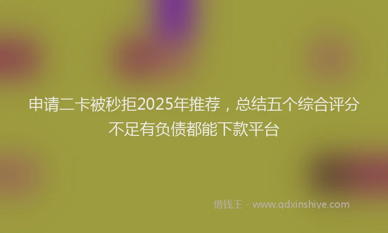 申请二卡被秒拒2025年推荐，总结五个综合评分不足有负债都能下款平台