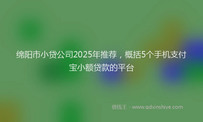 绵阳市小贷公司2025年推荐，概括5个手机支付宝小额贷款的平台