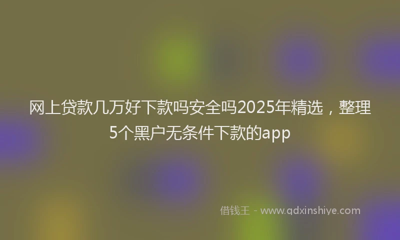 网上贷款几万好下款吗安全吗2025年精选，整理5个黑户无条件下款的app