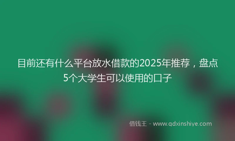 目前还有什么平台放水借款的2025年推荐，盘点5个大学生可以使用的口子