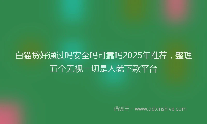 白猫贷好通过吗安全吗可靠吗2025年推荐，整理五个无视一切是人就下款平台
