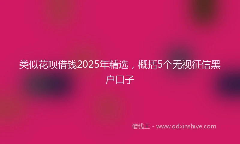类似花呗借钱2025年精选，概括5个无视征信黑户口子
